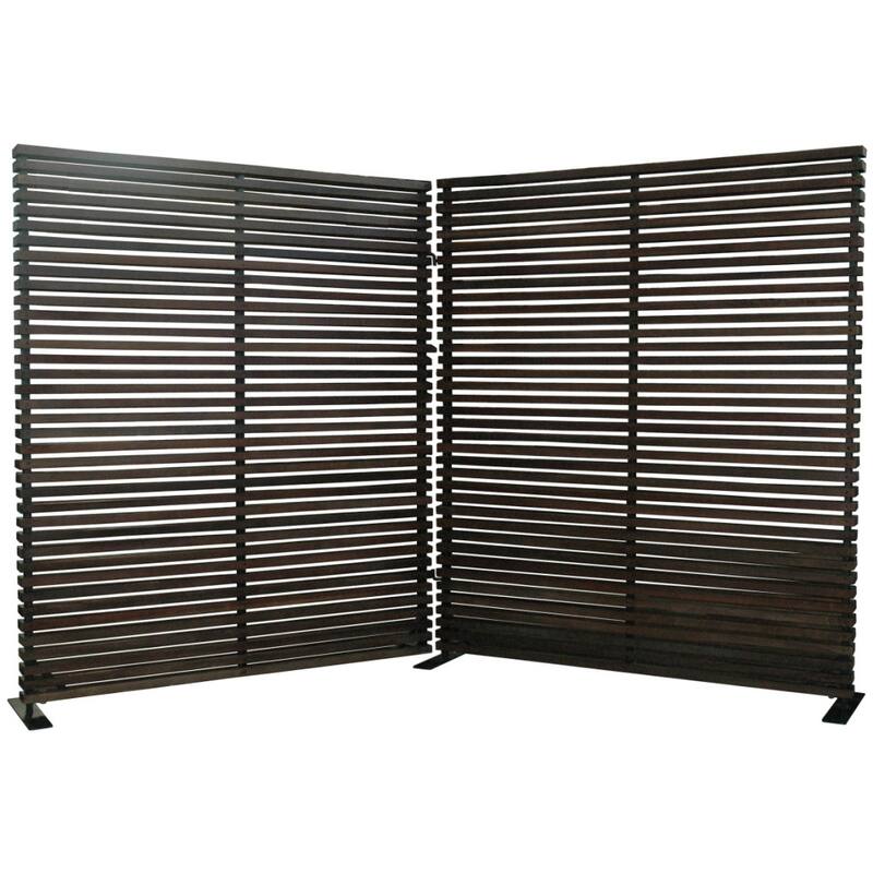 Aurelle Home Large Hard Wood Black Decorative Screen