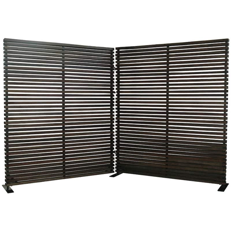 Aurelle Home Large Hard Wood Black Decorative Screen - Black