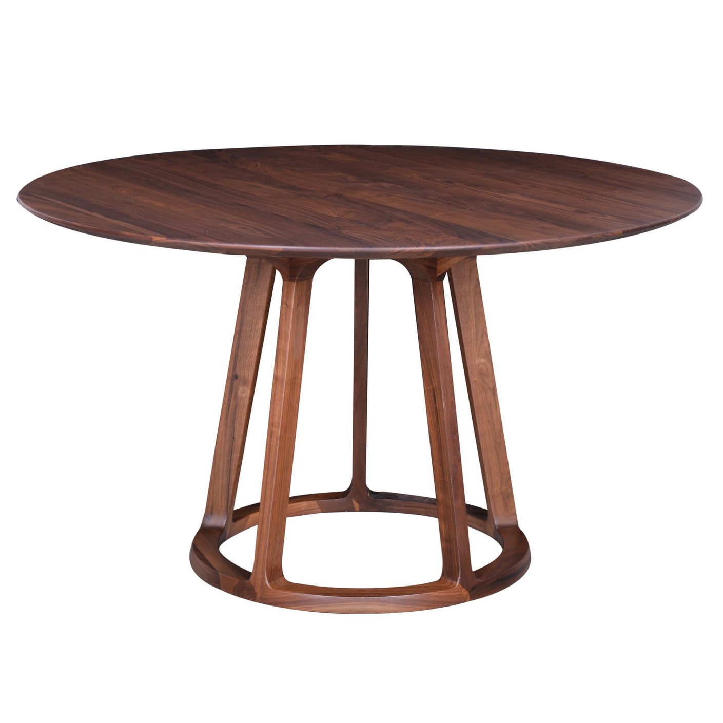 Aurelle Home Round Solid American Walnut Mid Century Style Dining Table