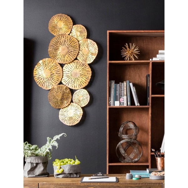 Shop Aurelle Home Large Gold Circles Metal Art Wall Decor