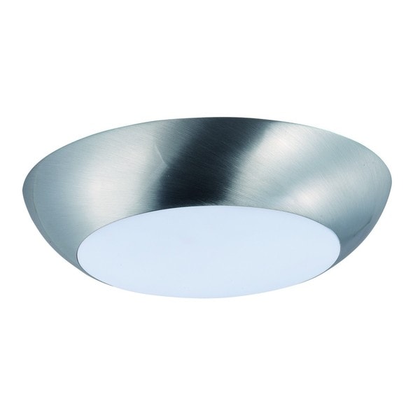 White Shade 1 light Nickel Diverse LED Flush Mount Light