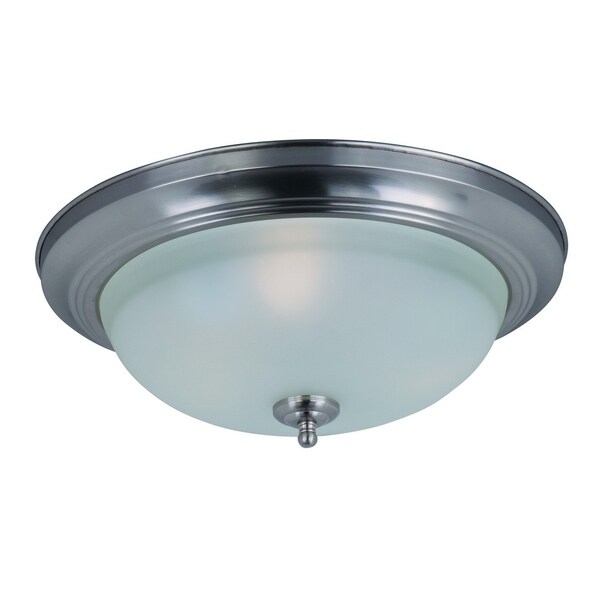 Maxim Frosted Shade 3 Light Nickel Flush Mount Ee Maxim Frosted Shade 3 Light Nickel Flush Mount Ee