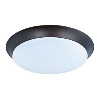 Maxim White Shade 1-light Bronze Profile EE Flush Mount Light