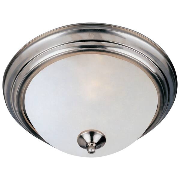 slide 2 of 2, Maxim Iron Shade 1-light Nickel Essentials 584x Flush Mount Light