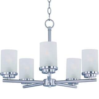 Maxim Frosted Shade 5-light Nickel Corona Single Tier Chandelier