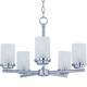 preview thumbnail 2 of 0, Maxim Frosted Shade 5-light Nickel Corona Single Tier Chandelier