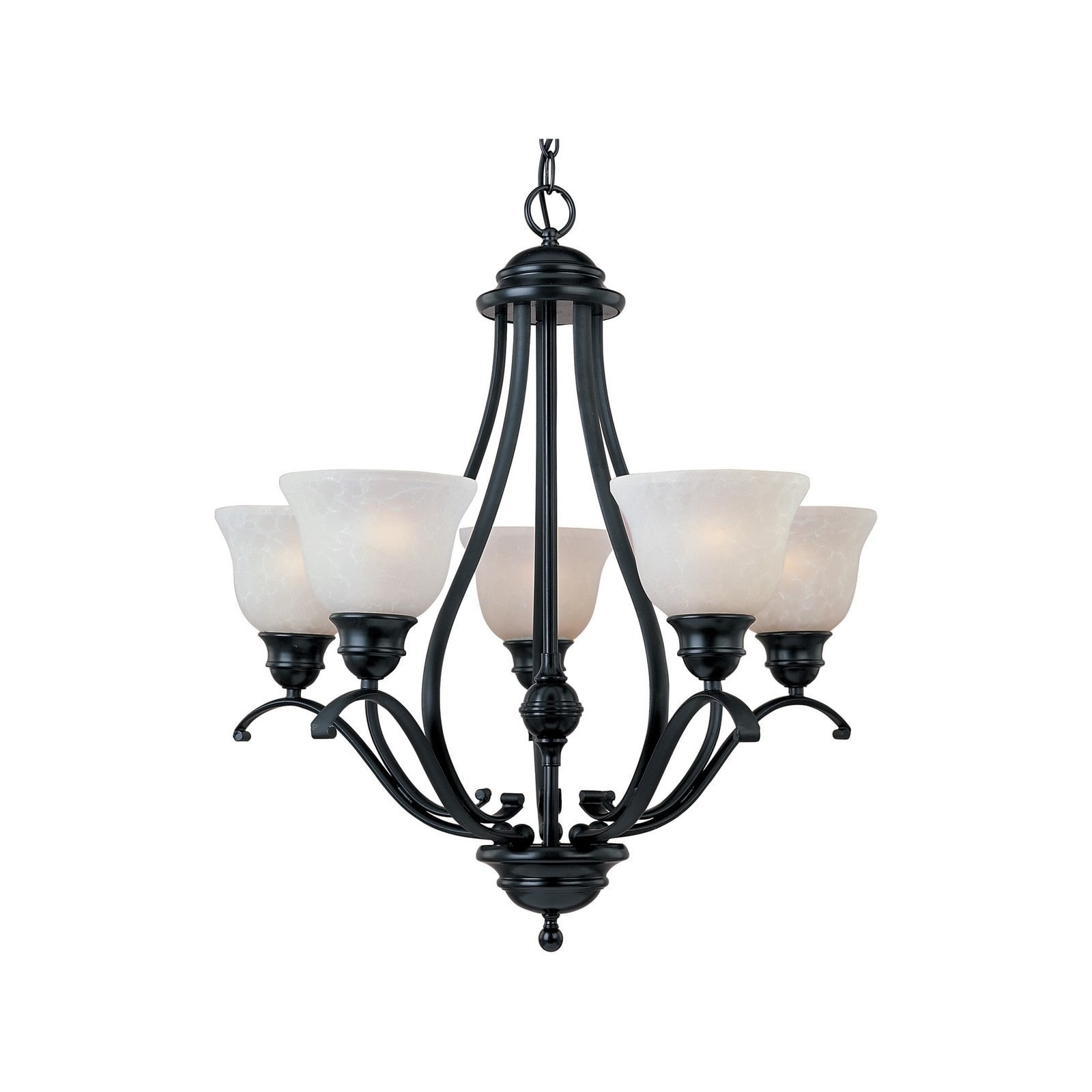 Maxim Ice Shade 5-light Black Linda Single Tier Chandelier (Linda 5-Light Chandelier) - Chandeliers For Bedrooms by Overstock.com