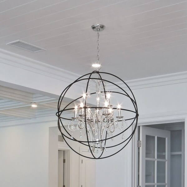 Maxim 6-light Bronze Orbit Single Tier Chandelier