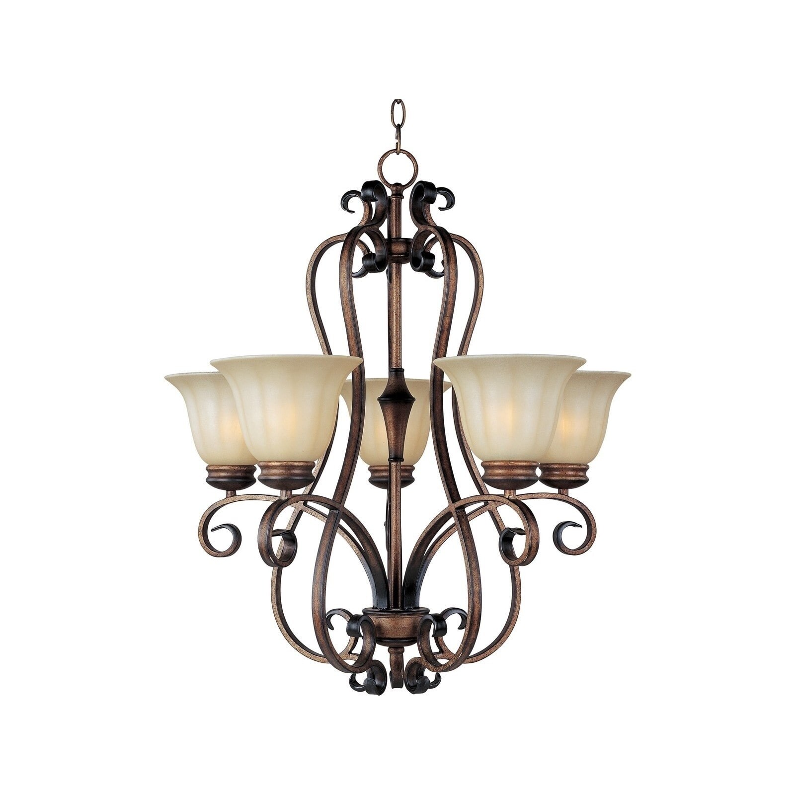 Maxim Wilshire Shade 5-light Fremont Single Tier Chandelier (Fremont 5-Light Chandelier) - Chandeliers For Bedrooms by Overstock.com