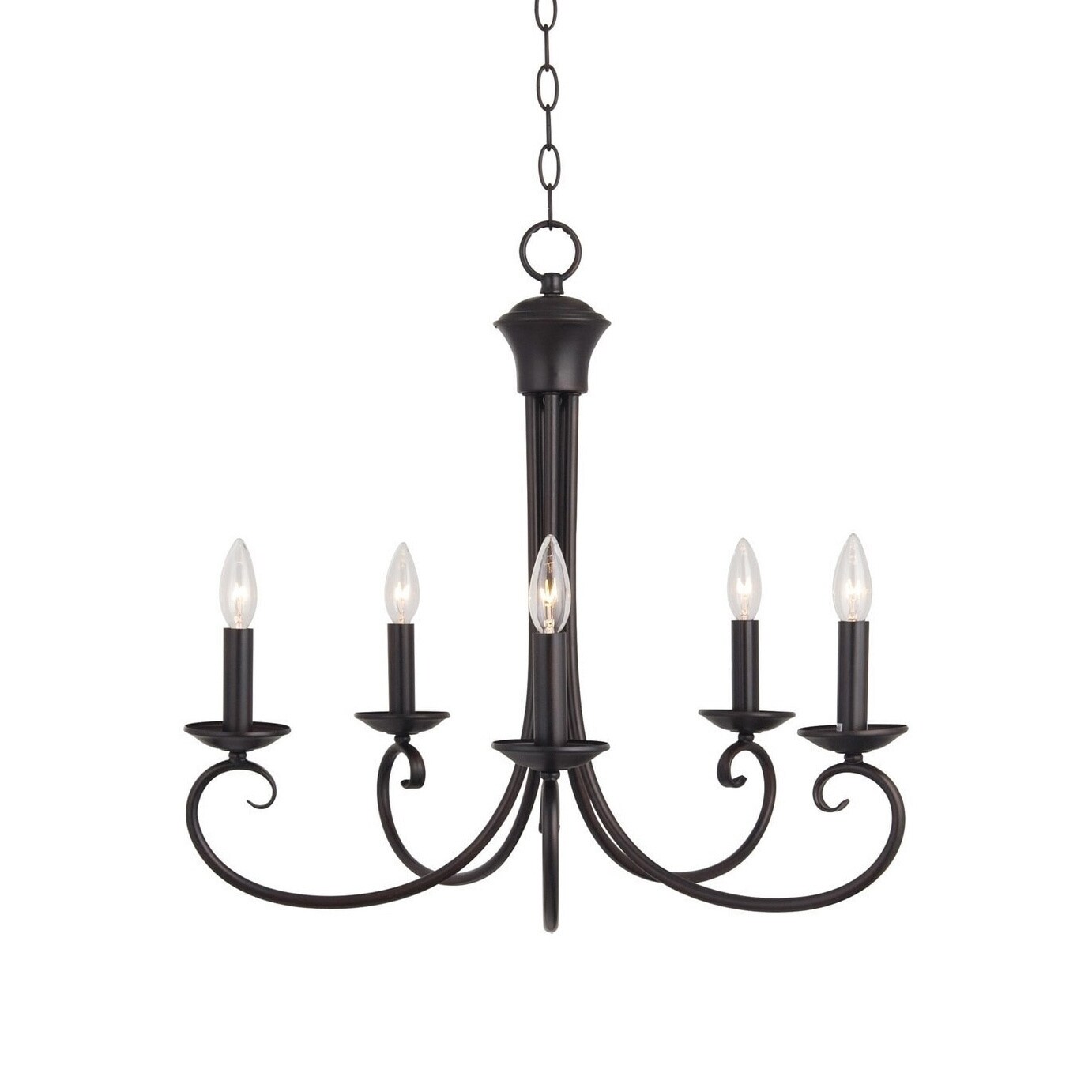 Maxim 5-light Bronze Loft Single Tier Chandelier (Loft 5-Light Chandelier) - Chandeliers For Bedrooms by Overstock.com