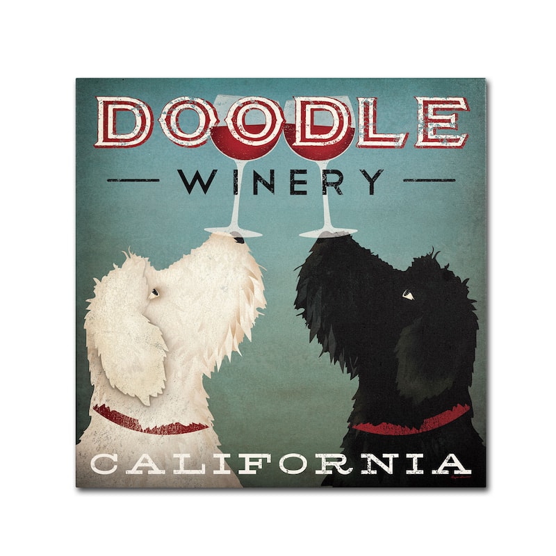 Porch & Den Ryan Fowler 'Doodle Wine' Canvas Art - 14 x 14