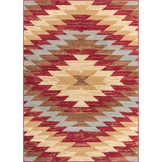 Well Woven Malibu Southwestern Kilim Red Multi Polypropylene Rug (8u00272u0027u0027 x