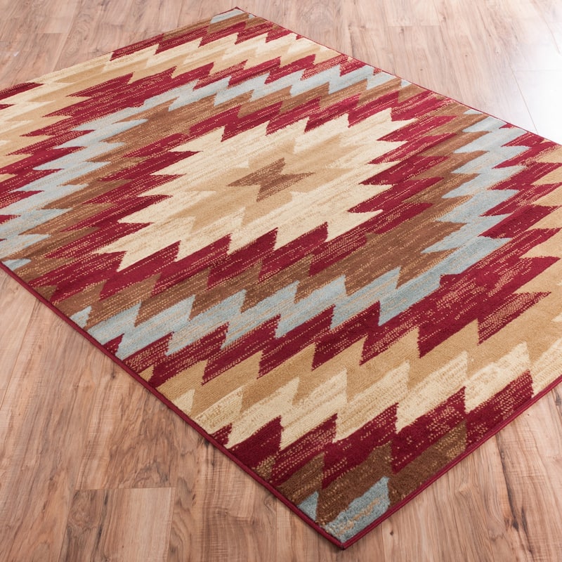 Well Woven Malibu Southwestern Kilim Multi Geometric Area Rug - 5' x 7'