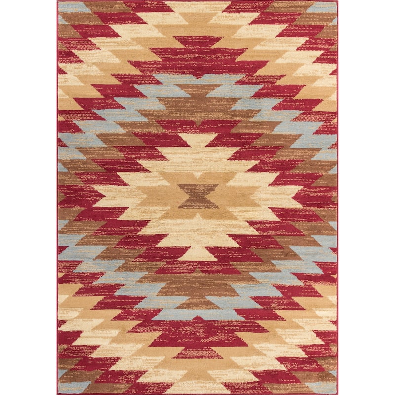 Well Woven Malibu Southwestern Kilim Multi Geometric Area Rug - 5' x 7'