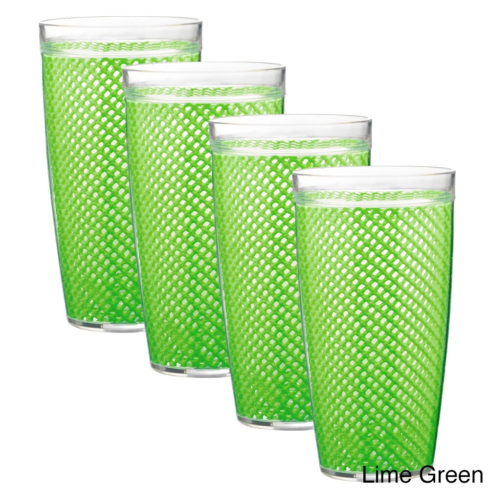 Certified International Green 15 oz Acrylic Double Old Fashion Drinkware (Set of 12), Green