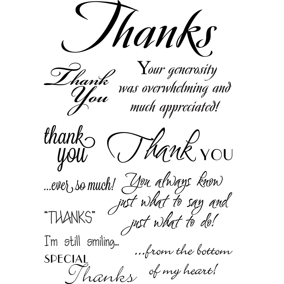  4 Sheets Sentiments Rubber Clear Stamps Set For Card