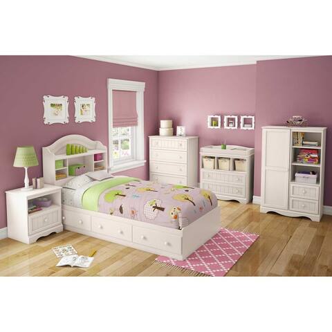 South Shore Savannah Twin White Bookcase Headboard