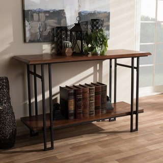 Ameriwood Home Bennington Console Table - Free Shipping Today ... - Vintage Industrial Wood and Metal Console Table by Baxton Studio
