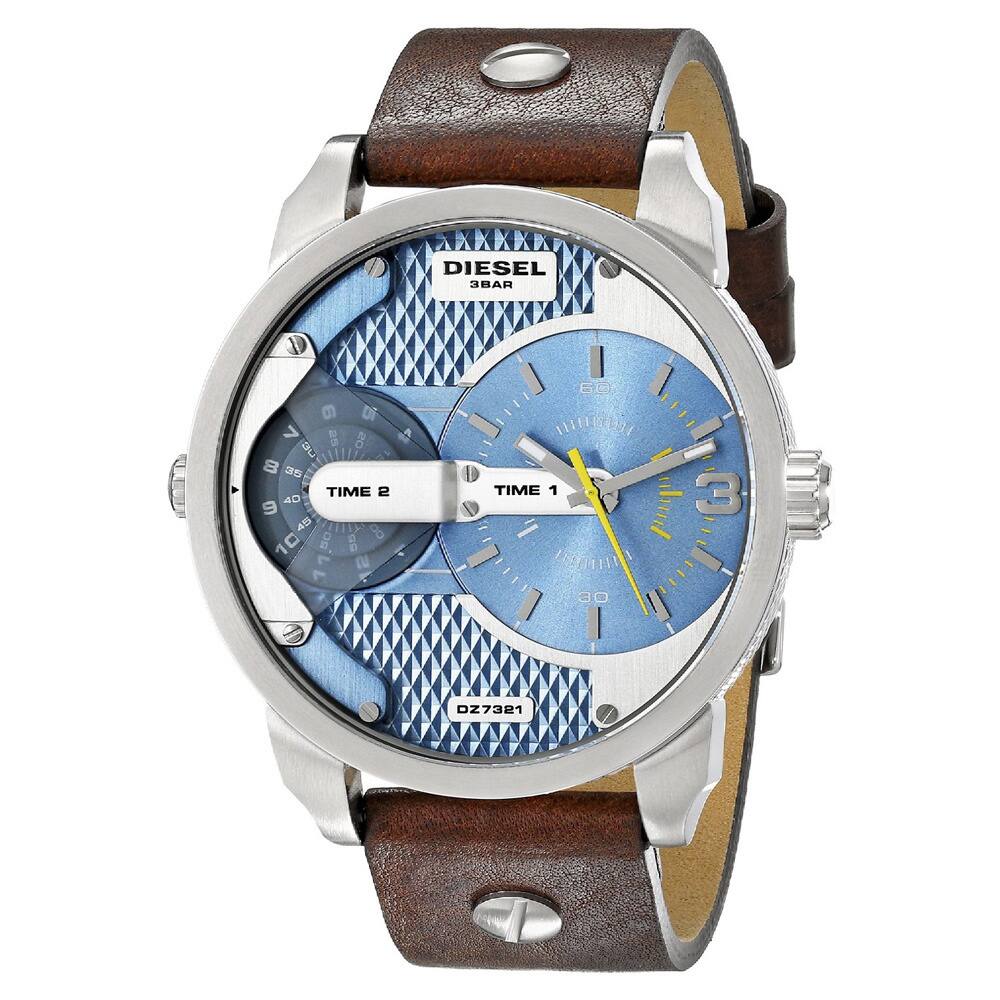 Diesel Men's DZ7308 'Mini Daddy' Brown Leather Watch