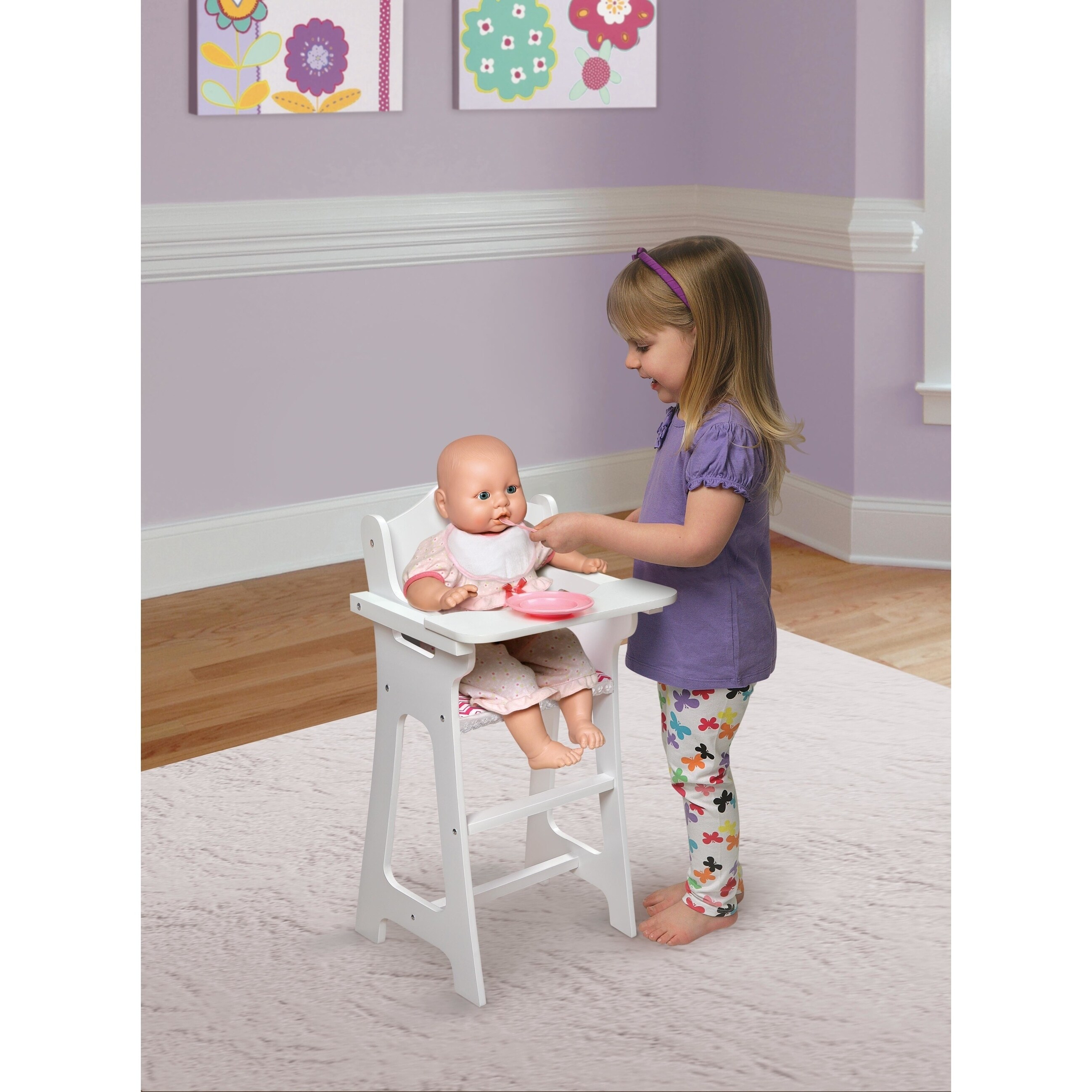 badger basket white doll high chair