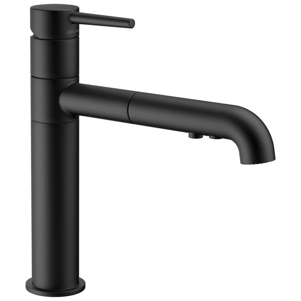 Delta Trinsic Single Handle Pull-Out Kitchen Faucet 4159-BL-DST Matte Black