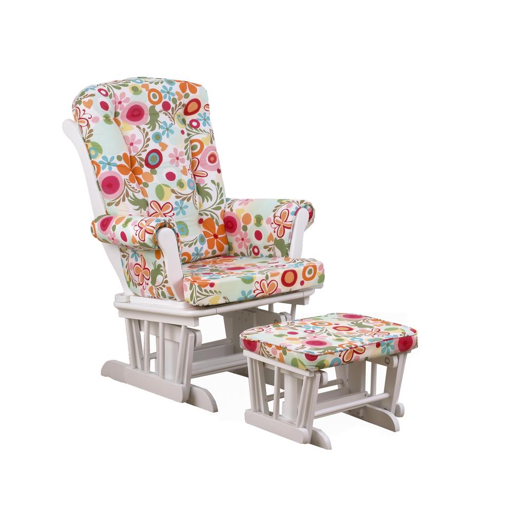 pink glider and ottoman set