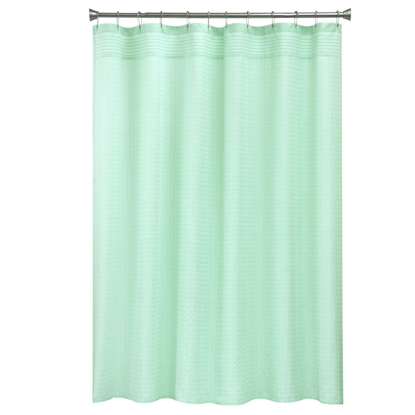 Bacova Guild Solid Mini Check Textured Fabric Shower Curtain