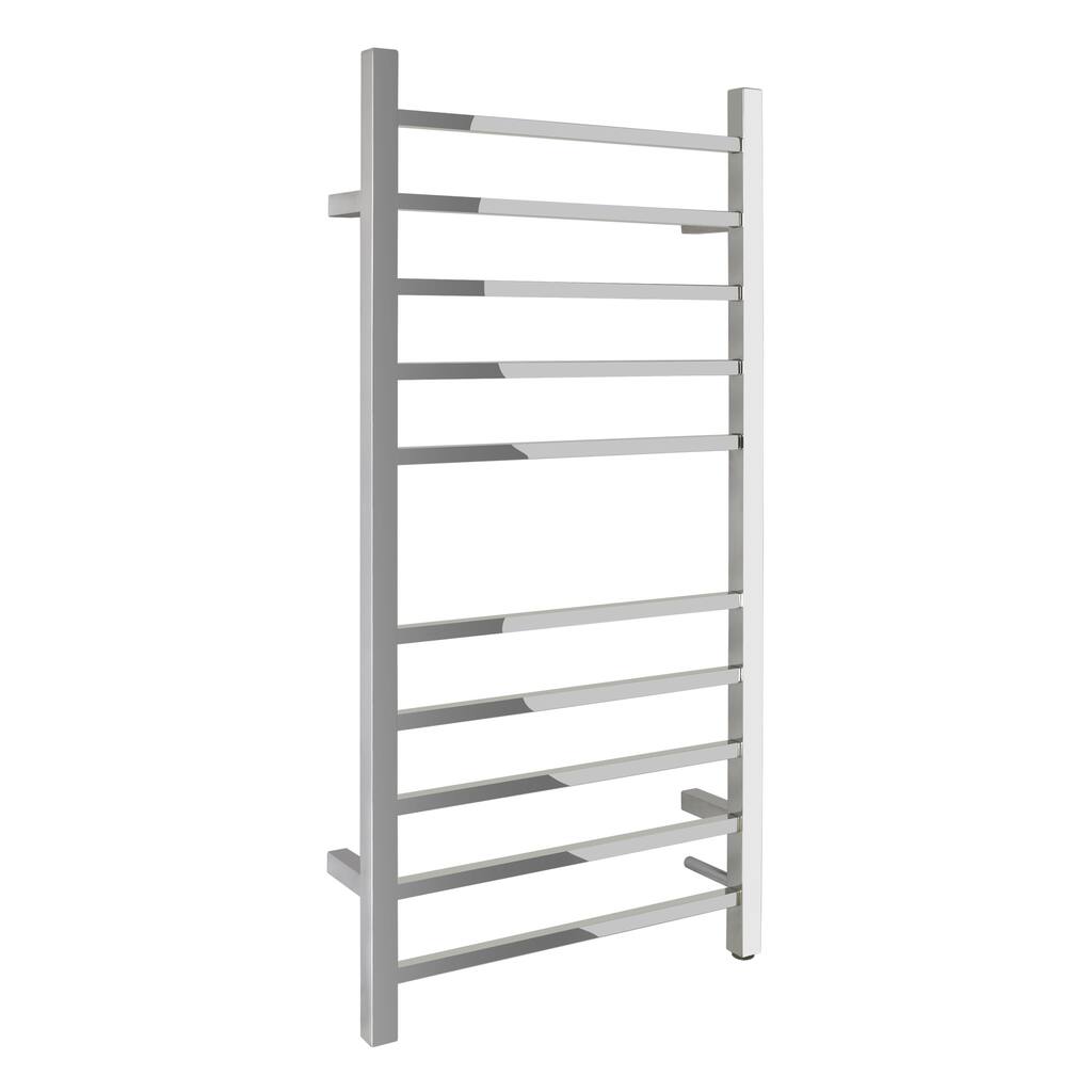 WarmlyYours 10-Bar Metropolitan Towel Warmer, Hardwired, Polished Stainless Steel