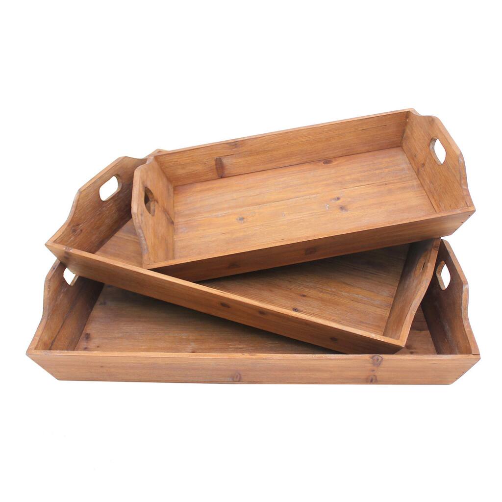Brown Wood Table Trays