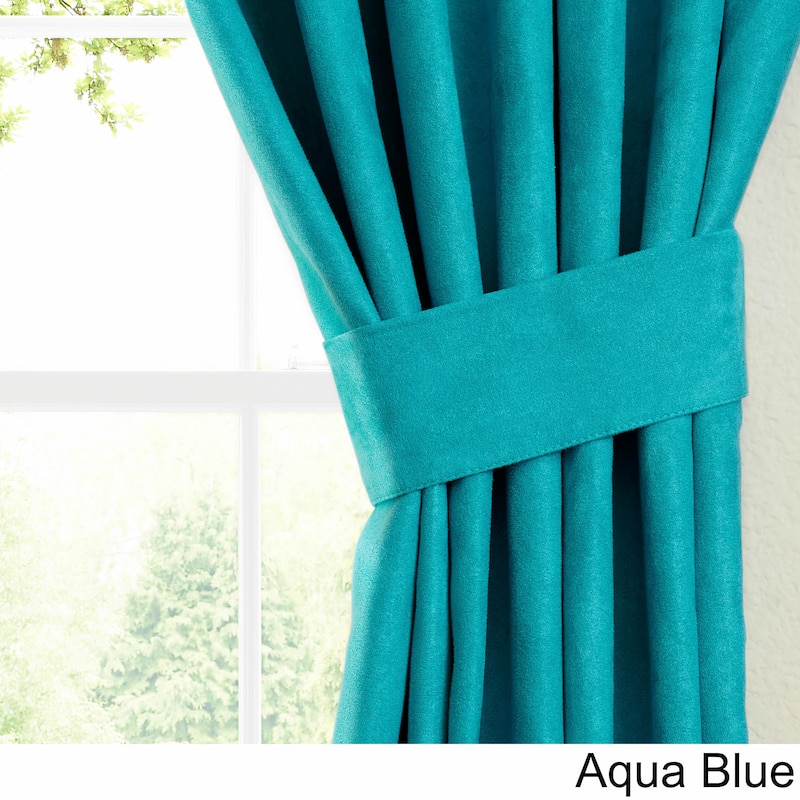 Blazing Needles 63-inch Microsuede Blackout Curtain Panel Pair - 52 x 63