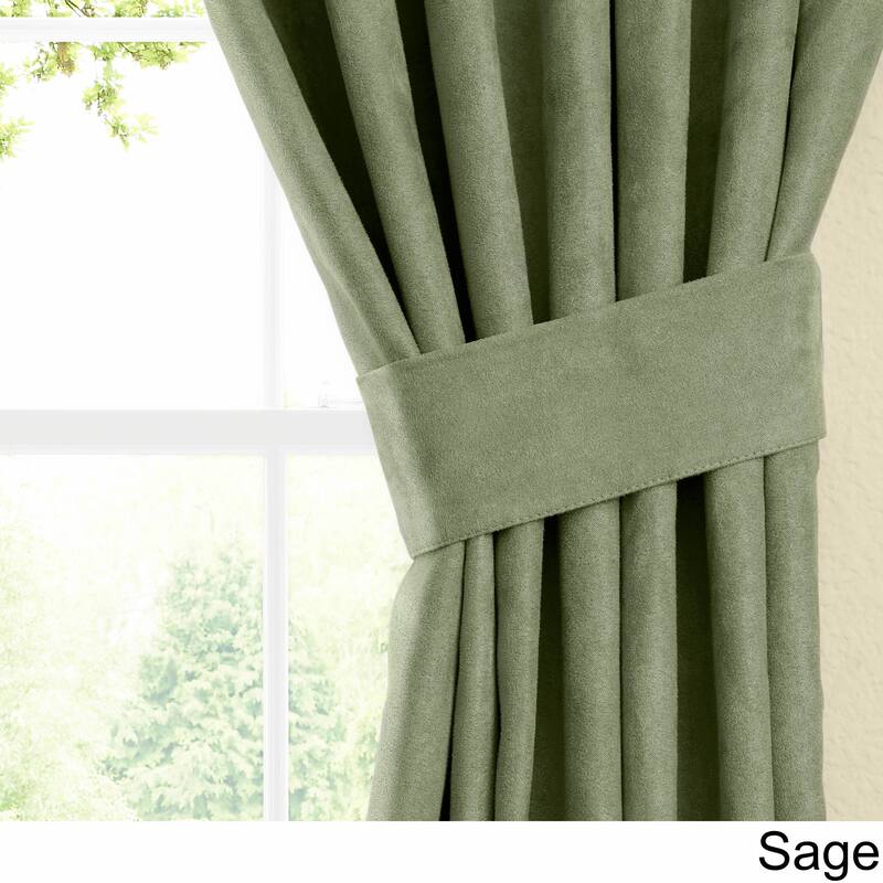 Blazing Needles 63-inch Microsuede Blackout Curtain Panel Pair - 52 x 63