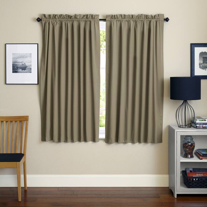 Blazing Needles 63-inch by 52-inch Twill Curtain Panels (Set of 2) - 52 x 63 - 52 x 63 - Toffee
