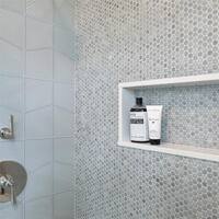 SomerTile 12x12.625-inch Penny Grey Eye Porcelain Mosaic Floor and Wall Tile (10 tiles/10.74 sqft.)