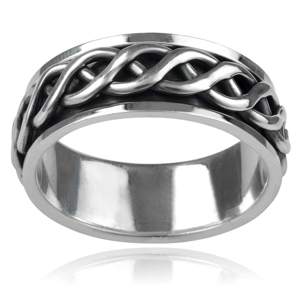 Shop Vance Co. Sterling Silver Men's Celtic Knot 8mm Braided Spinner