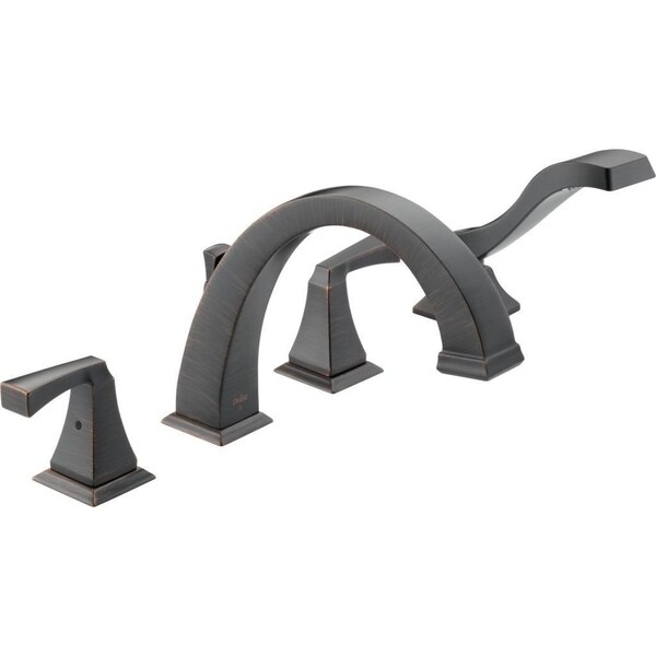 Delta Dryden Deck Mounted Roman Tub Faucet Trim with Lever Handles Venetian Bronze