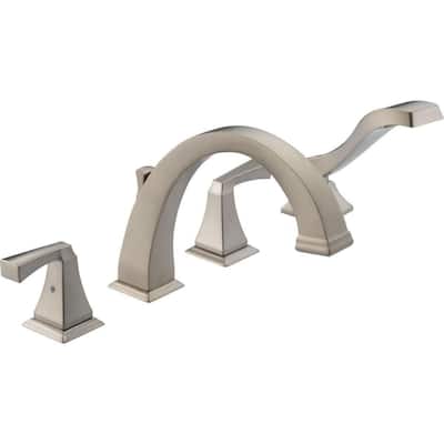 Delta Dryden Deck Mounted Roman Tub Faucet Trim with Lever Handles Brilliance Stainless