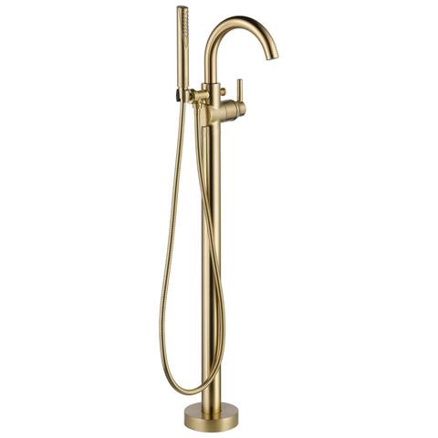 Delta Floor Mounted Tub Filler for Free Standing Tub with Personal Hand Shower Champagne Bronze