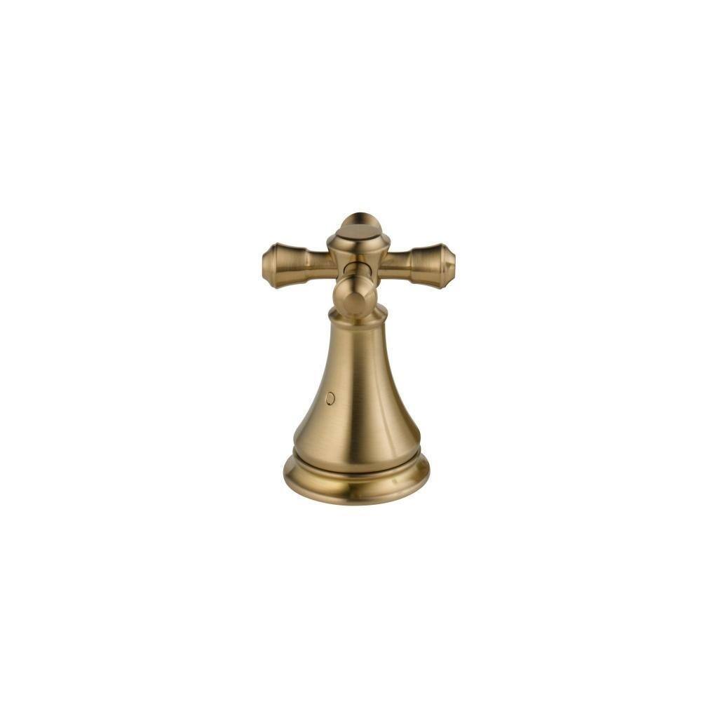 This tub handle kit features a champagne bronze finish with brass construction for lasting durability.