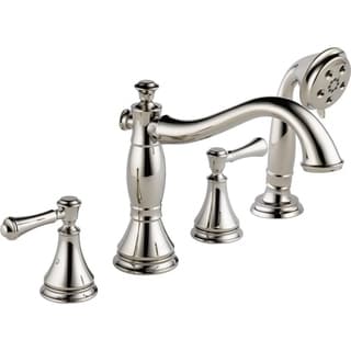 Delta Cassidy Roman Tub Faucet Trim with Hand Shower Polished Nickel