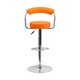 preview thumbnail 1 of 1, Offex Orange Vinyl Bar Stool with Chrome Arms