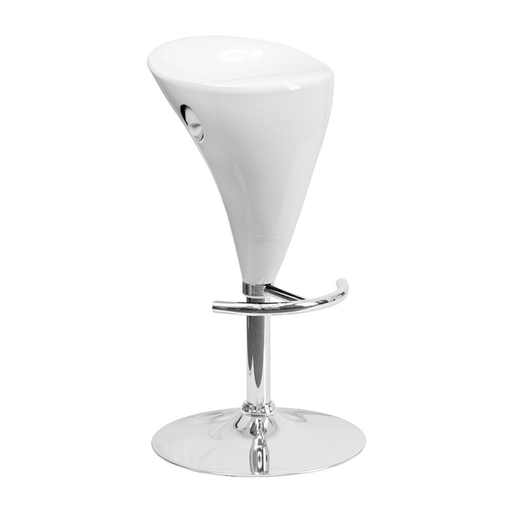 Offex White Plastic Bar Stool