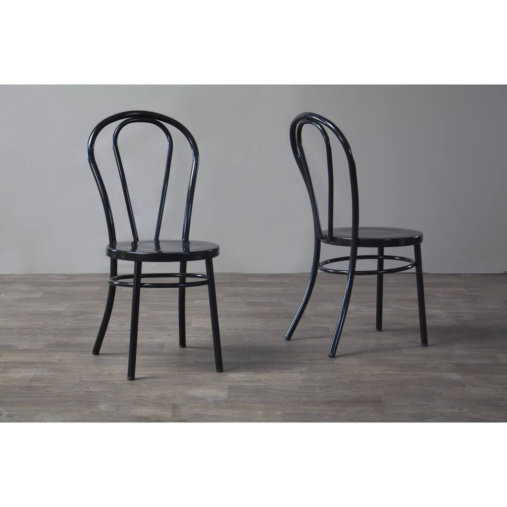Baxton Studio Saxony Industrial Metal Dining Chairs Set of 2