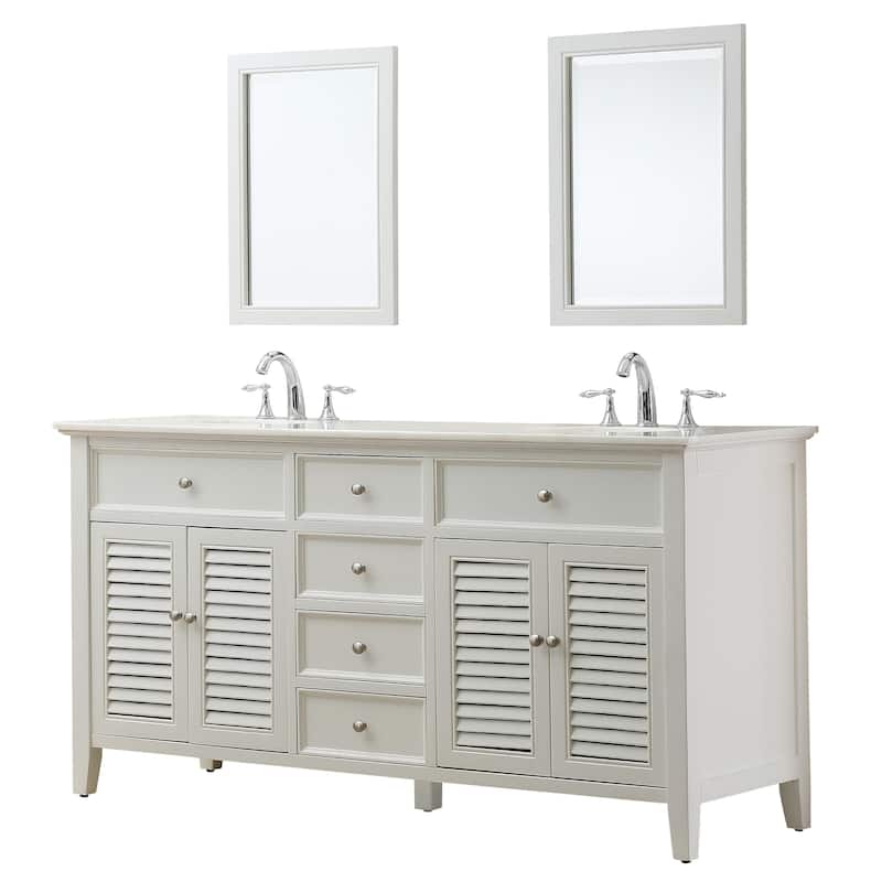 Direct Vanity Sink 70 inch Shutter Double Vanity Sink Cabinet