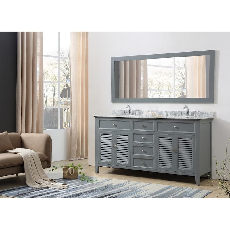 Direct Vanity Sink 70 inch Shutter Double Vanity Sink Cabinet