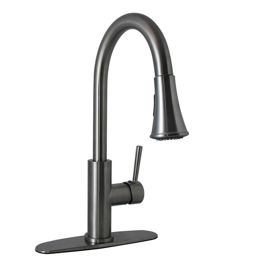 Fontaine Avanzato Brushed Nickel 1-Handle Kitchen Faucet