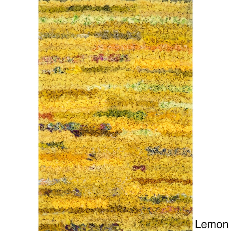 Alexander Home Payton Boho Shag Hand-Woven Rug - 2'3" x 3'9" - Lemon