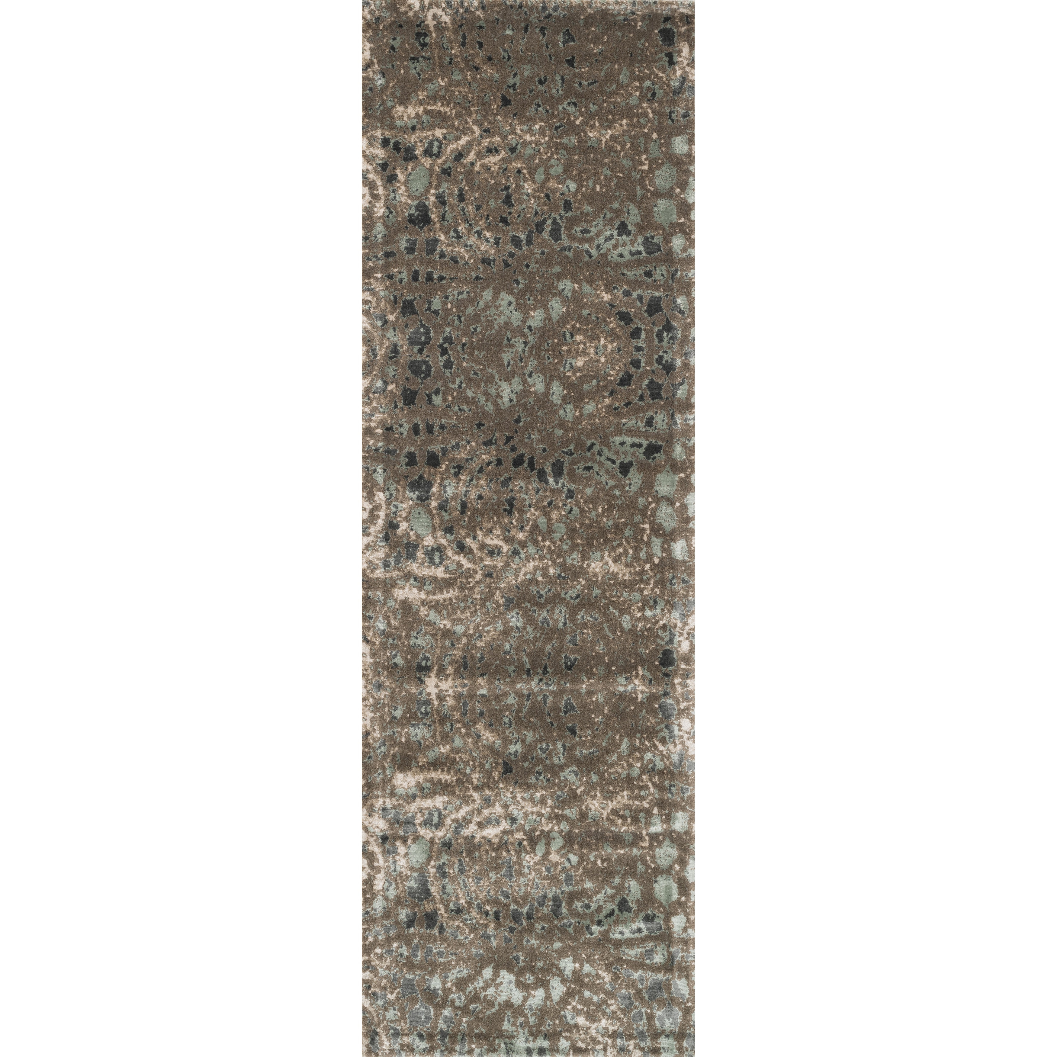 Shop Emerson Dark Taupe/ Multi Runner Rug 2'4 x 7'9 Free Shipping