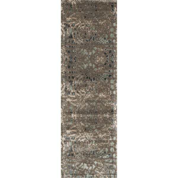 Shop Emerson Dark Taupe/ Multi Runner Rug 2'4 x 7'9 Free Shipping
