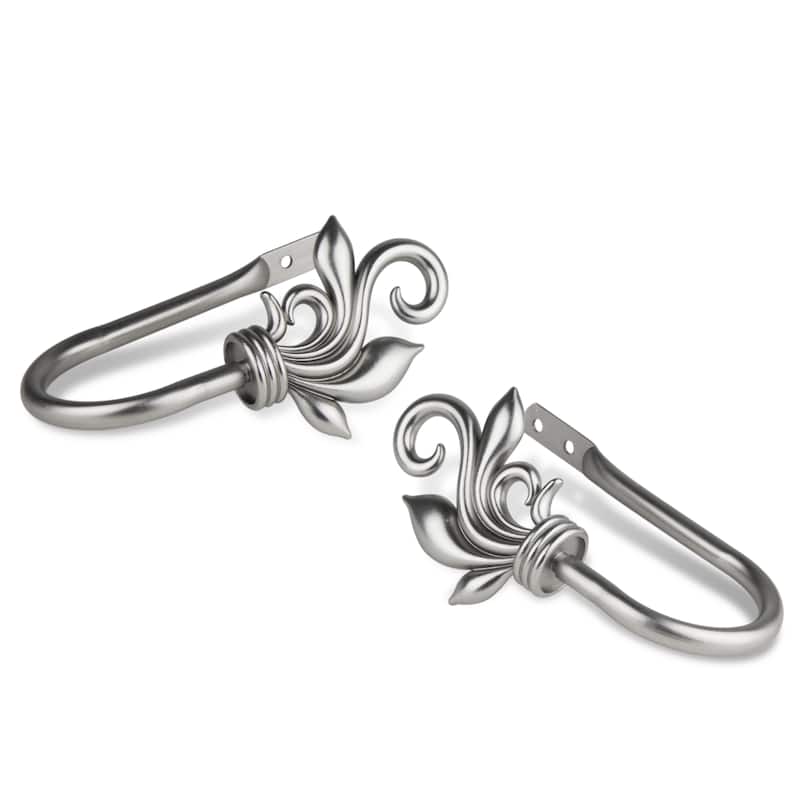 InStyleDesign Rhea Curtain Holdback Pair - n/a - Nickel Finish/Satin/Silver Finish - satin nickel