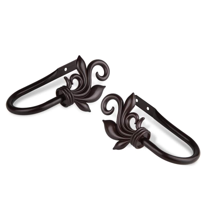 InStyleDesign Rhea Curtain Holdback Pair - n/a - Brown Finish - Cocoa